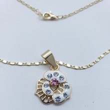 Load image into Gallery viewer, Circular white heart with crystals (pink)