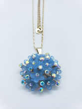 Load image into Gallery viewer, Blooming blue rose with clear crystals (set)