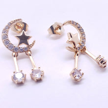 Cargar imagen en el visor de la galería, Moon crest with star and hanging crystals (clear)