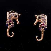 Load image into Gallery viewer, Seahorse with multi color crystals