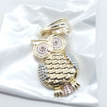 Cargar imagen en el visor de la galería, Tri Color Owl with clear crystals - Rosina Jewlery