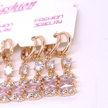 Cargar imagen en el visor de la galería, Elegant hanging pink square crystal