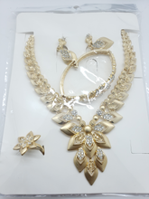 Load image into Gallery viewer, Laminated pointed flower pedals design with clear crystals set