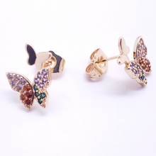 Cargar imagen en el visor de la galería, Dual butterfly with multi color crystals (v1)