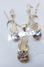 Load image into Gallery viewer, Sandals with multi color crystals (set)