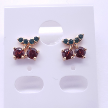 Cargar imagen en el visor de la galería, Red cherries with a green leaf