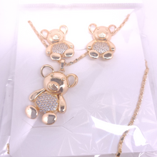 Load image into Gallery viewer, Bear with gold bellly and clear crystals