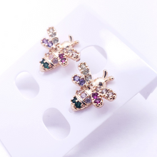 Cargar imagen en el visor de la galería, Flying Ant with multi color crystals (earring)