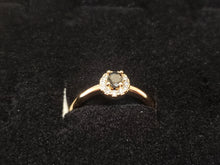 Load image into Gallery viewer, circular black crystal ring with small clear crystals