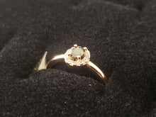 Load image into Gallery viewer, circular black crystal ring with small clear crystals