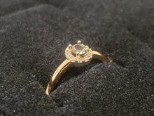 Load image into Gallery viewer, circular black crystal ring with small clear crystals