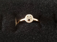 Load image into Gallery viewer, circular black crystal ring with small clear crystals