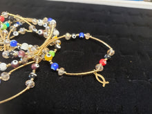 Cargar imagen en el visor de la galería, Multi colored Turkish eyes with crystals and hanging pendants