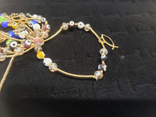 Cargar imagen en el visor de la galería, Multi colored Turkish eyes with crystals and hanging pendants