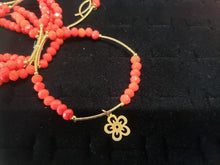 Load image into Gallery viewer, Red color crystal bangle with hanging pendants