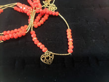 Load image into Gallery viewer, Red color crystal bangle with hanging pendants