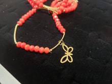 Load image into Gallery viewer, Red color crystal bangle with hanging pendants