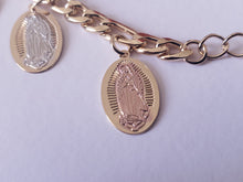 Cargar imagen en el visor de la galería, Tri color multi Our lady of Guadalupe pendant (ankle bracelet)