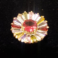 Cargar imagen en el visor de la galería, Zirconia blooming multi colored crystals (red(ring))