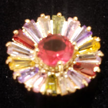 Cargar imagen en el visor de la galería, Zirconia blooming multi colored crystals (red(ring))