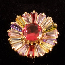 Cargar imagen en el visor de la galería, Zirconia blooming multi colored crystals (red(ring))