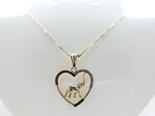 Load image into Gallery viewer, Hollow Hear with an elephant center and multi color crystals - Rosina Jewlery