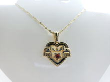 Cargar imagen en el visor de la galería, Hollow heart with two elephants and a red crystal - Rosina Jewlery