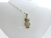 Cargar imagen en el visor de la galería, Tri Color Owl with clear crystals - Rosina Jewlery