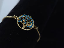 Cargar imagen en el visor de la galería, Celtic Tree with blue crystals (bracelet)