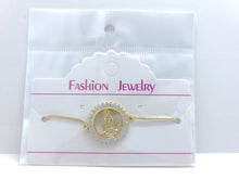 Cargar imagen en el visor de la galería, Our Lady of Guadalupe in hollow circle with clear color crystals edge (bracelet)