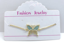 Cargar imagen en el visor de la galería, Blue crystal butterfly (bracelet)