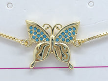 Cargar imagen en el visor de la galería, Blue crystal butterfly (bracelet)