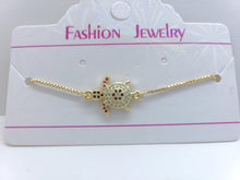 Cargar imagen en el visor de la galería, Swimming Turtle with crystals - four colors (bracelet)