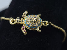 Cargar imagen en el visor de la galería, Swimming Turtle with crystals - four colors (bracelet)