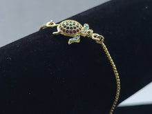 Cargar imagen en el visor de la galería, Swimming Turtle with crystals - four colors - v2 (bracelet)