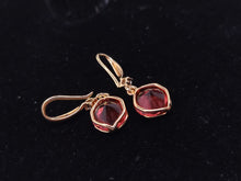 Load image into Gallery viewer, Red diamond crystal earrings