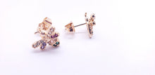 Cargar imagen en el visor de la galería, Flying Ant with multi color crystals (earring)