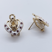 Cargar imagen en el visor de la galería, Infinity sign with Dual hollow heart and pink crystals (set)