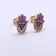 Cargar imagen en el visor de la galería, Tri color crystal Hamsa (v1)