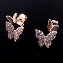 Cargar imagen en el visor de la galería, Dual butterfly with clear crystals