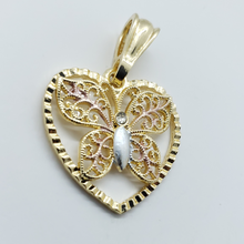Cargar imagen en el visor de la galería, Hollow heart with a tri color hollow butterfly