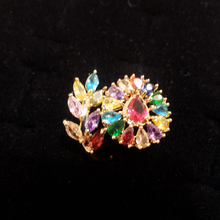 Cargar imagen en el visor de la galería, Zirconia multi color crystals on wheel with stem and crystal pedals