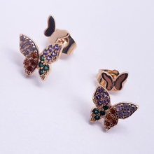 Cargar imagen en el visor de la galería, Dual butterfly with multi color crystals (v1)