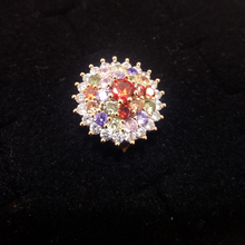 Cargar imagen en el visor de la galería, Zirconia multi color crystals on a small circle (red center)
