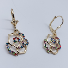 Load image into Gallery viewer, Hollow hearts and circles with multi color crystals (set)