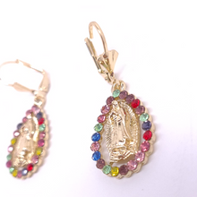 Load image into Gallery viewer, Our Lady of Guadalupe droplet with multi colored crystals (set)