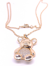 Load image into Gallery viewer, Bear with gold bellly and clear crystals