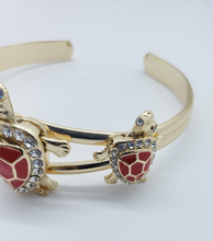 Cargar imagen en el visor de la galería, Red shell colored turtles with clear crystals