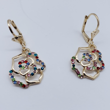 Load image into Gallery viewer, Hollow hearts and circles with multi color crystals (set)