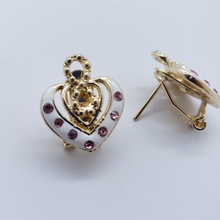 Cargar imagen en el visor de la galería, Infinity sign with Dual hollow heart and pink crystals (set)